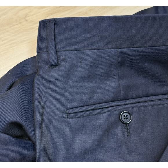 Yves Saint Laurent Mens 35 x29 Wool Pants Navy Blue Lightweight Smooth Size 35 - Picture 9 of 15